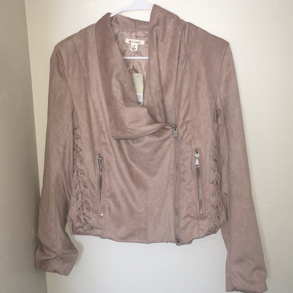 Francesca’s PEYTON FAUX SUEDE MOTO JACKET - Picture 4 of 8